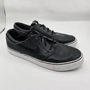 RARE Nike Zoom Stefan Janoski SB‎ Black All Leather 2013 Size 7.5 Perforated